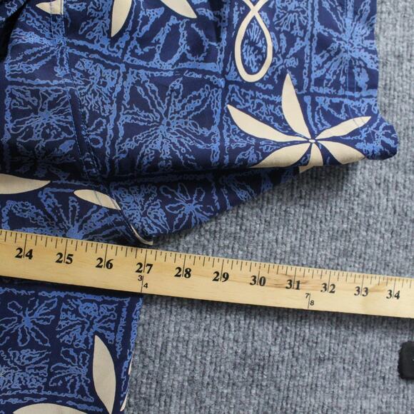 Avanti Shirt Men XXL Silk Hawaiian Aloha Floral Blue Button Up Tropical Colorful - Picture 6 of 6